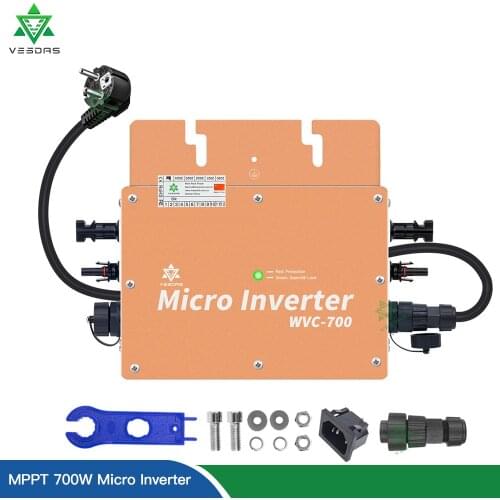 Ship From ES PL High Quality 700W Micro Inverter MPPT On Grid Solar Inverter Pure Sine Wave Regulator For 300W 350W Solar Panel