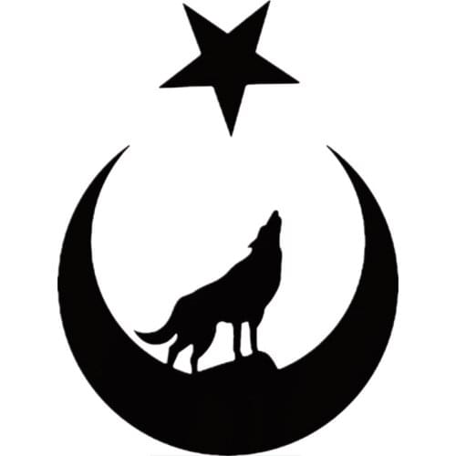 Fuzhen Boutique Decals Exterior Accessories Creative Wolf and Moon Star Great Turk Turkey Turkish Car Sticker Vinyl Decal PVC