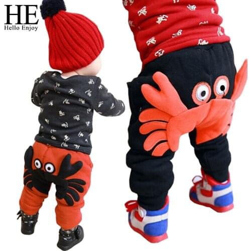 HE Hello Enjoy Baby boys pants Winter warm harem baby girl pants A crab With thick cotton baby boy trousers