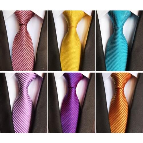 Classic Men Business Formal Wedding Tie 8cm Solid Color Gold Blue Pink Red Black Stripe Neck Tie Fashion Shirt Dress Accessories