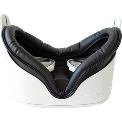 Leather/ Flannel Eye Mask Cover for Oculus Quest 2 VR Headset Sweat-proof Face Mask Mat Protective Pad for Oculus Quest 2