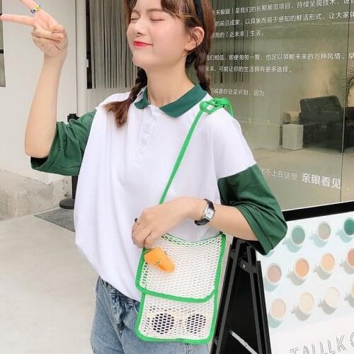 M418 Mesh Hollow Out Mobile Phone Bag Simple Personality Messenger Bags