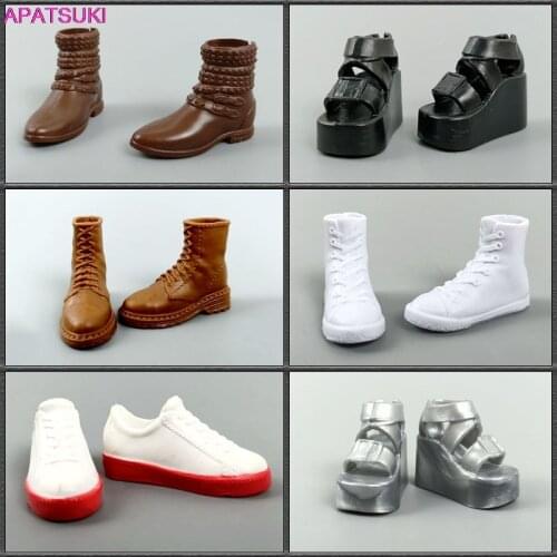 Fashion Wedge Platform Heel Shoes for Barbie Doll Summer Sandals Sneakers for Blythe Doll Accessories Kids Toys 1/6 DIY Gift