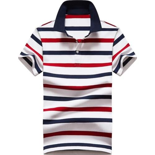 MenS Classic Striped Polo Shirt Cotton Short Sleeve 2021 Summer Plus Oversize M-XXXXL