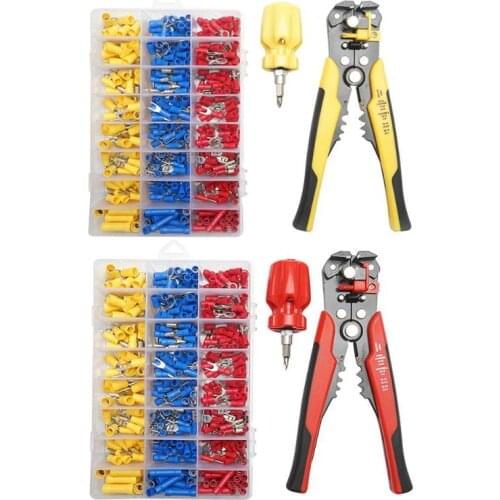 Multi-function tool set Cable Wire Stripper MT103 Stripping Pliers Cutter Crimper+400pcs Cold Pressed Terminal Connector Set