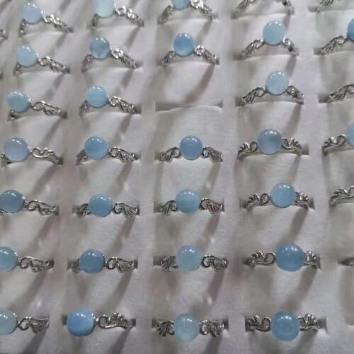 Natural Aeroides Aquamarine Ring Women Angel Wings Classic Jewelry Bijoux Femme Anillos Mujer Ringen Silver aAliança De Namoro