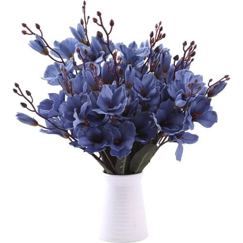New Arrival 5 Fork Magnolia Bouquet Artificial Silk Flowers Wedding Christmas Party Home Decoration Fake Flower