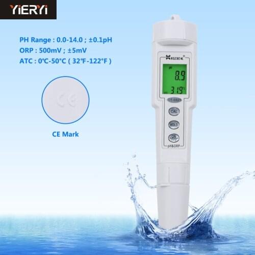 New Handheld Pen Type Waterproof Digital PH & ORP Meter Automatic Calibration Range 0.0~14.0pH +/-500mV Water Analyzer