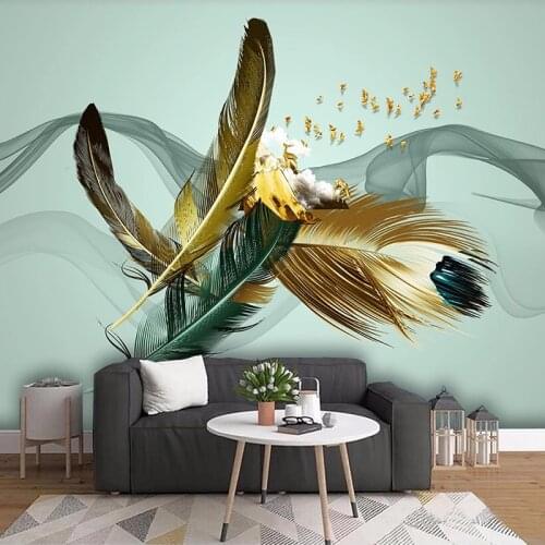 Custom 3D Photo Wallpaper Abstract Feather Wall Art Mural Wall Papers Home Decor Living Room Sofa TV Background Wall Covering