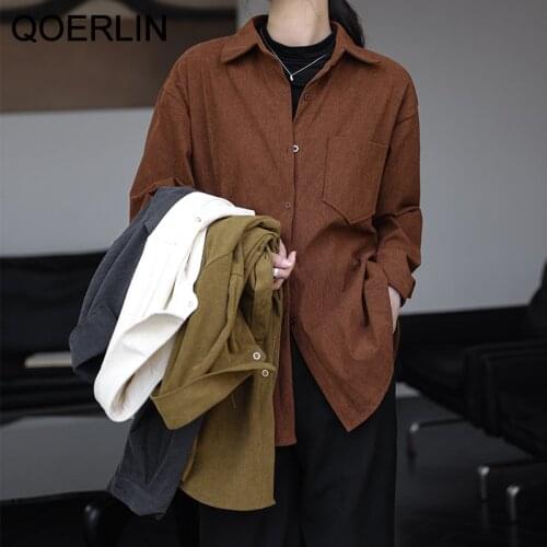 Женские вельветовые рубашки QoerliN China At AliExpress