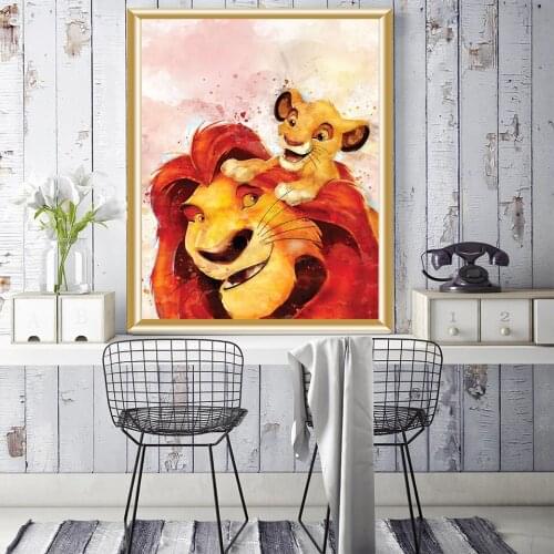Self-adhesive Wall Sticker Animal Lion Posters and Prints Wall Art Pictures For Living Room Decor