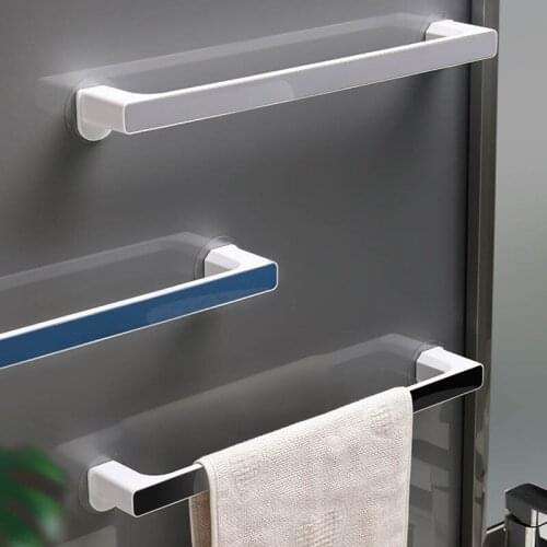 Self-adhesive Towel Holder Rack Wall Mounted Towel Hanger Bathroom Organizer Towel Bar Shelf Bathroom Hook Kitchen Wipes Hanging
