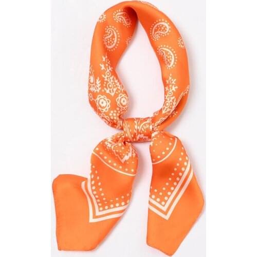 Yishine Cashew Flowers New 70x70cm Women Multifunction Polyester Silk Scarf Satin Small Square Wraps Scarves Neckwear
