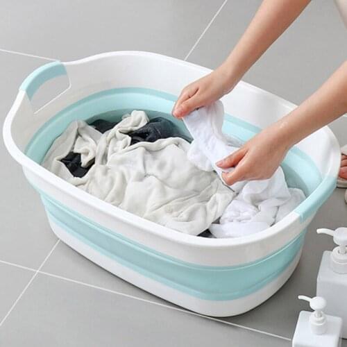 Silicone Foldable Baby Bathtub Non-Slip Foot Bath Bucket Folding Baby Tup Portable Pet Dog Cat Bathtub Bathroom Laundry Basket