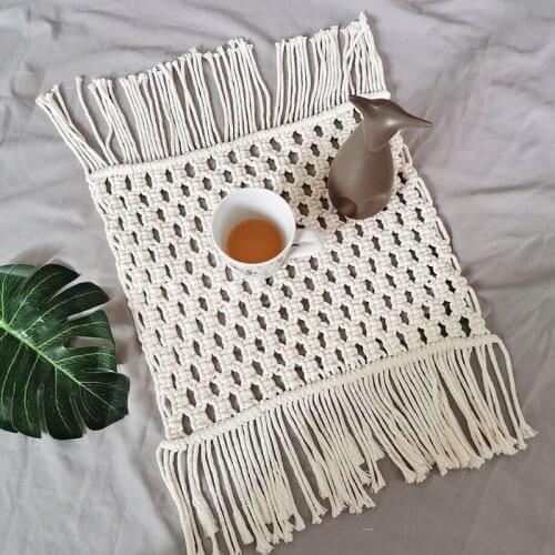 Nordic Hand Woven Mat Carpet for Bedroom Door Bathroom Kitchen Mat Table Mat Cover Blanket Farmhouse Hotel Homes Decoration