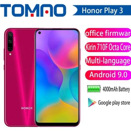 Honor Play 3 Smartphone Kirin 710F Octa Core 4000mAh Battery 48MP AI Triple Cameras 6.39" Android 9.0 IPS 1560X720 MobilePhone