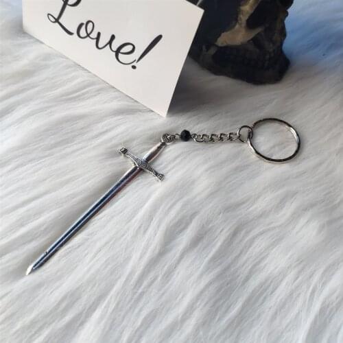 Medieval Worship Sword Key Chain Witch or Pagan Alternative Goth Silver Plated Classic Women Fashion Gift Jewelry 2020 New Men