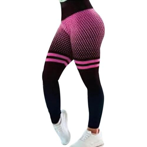 Yoga Pants Women Grid Pattern High Waist Hip Lift Seamless Sport Exercise Fitness Running Sports Gym Yoga Leggings Pants