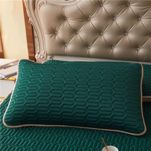 1/2pcs New Latex Mattress Pillowcase Summer Ice Silk Cool Soft Pillowcases Single Size Pillow Cover 48cmX74cm 40cmX60cm