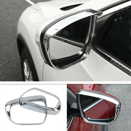 2Pcs Car Chrome Rain Eyebrow Cover Rearview Mirror Frame for Nissan Rogue Sport 2017-2020