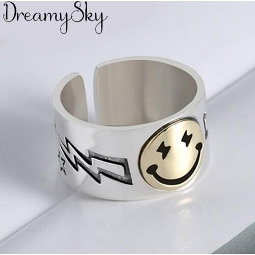 2020 New Charming Smile Face Finger Ring for Women Vintage Boho Knuckle Party Rings Punk Jewelry Gifts for Girls