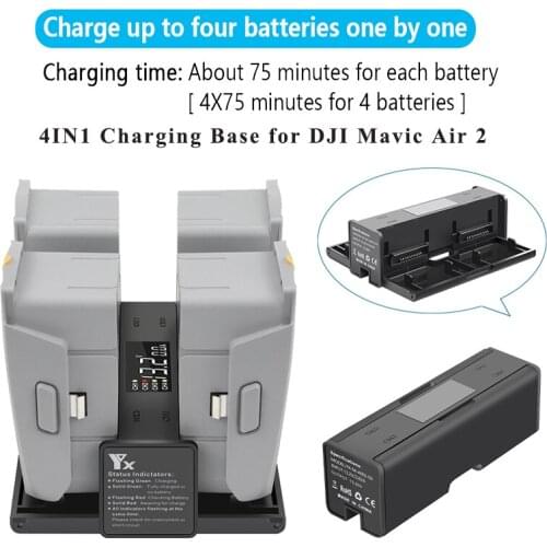 4IN1 Battery Charging Base Steward Housekeeper Butler Parallel Extension Hub Universal Charger Manager for DJI Mavic Air 2 Drone