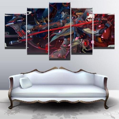 5 Piece Wall Art Canvas Game Figure Picture Evil spirit Genji Hanzo Posters And Prints Modern Home Decor Living Room Decoration