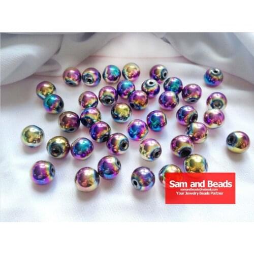 50Pcs/Lot Rainbow Magnetic Hematite Beads For Handmade Bracelets Free Shipping Wholesae 10MM High Quality