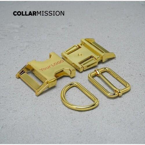 50pcs/lot (metal buckle+adjust buckle+D ring/set) 25mm diy dog collar accessory 8 kinds engraved buckle customize LOGO