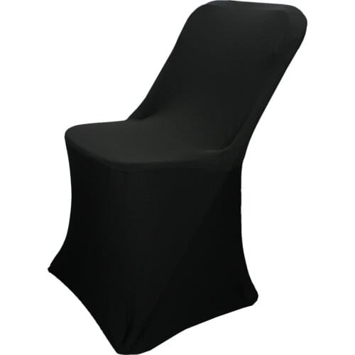50PCS Washable Universal Black Strong Stretch Spandex Slipcovers Folding Chair Cover For Party Banquet Wedding Decoration