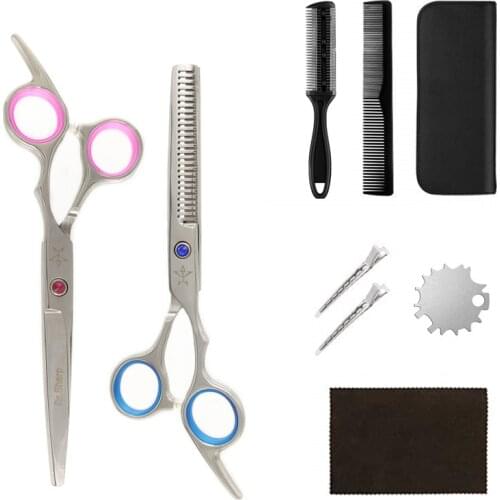 6 Inch Hair Cutting Tools Japan 4cr Stainless steel Hairdressing scissors Hair Thinning Shears with comb Hair styling tools