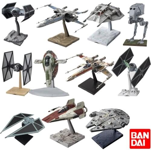 Bandai Star Wars X-Wing Starfighter TIE Striker AT-ST AT-AT SLAVEI Tie Fighter Anime Assembly Model Collectable Toys Gift