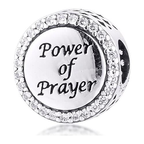Charms 925 Silver Original Fit Pandora Bracelet Sterling Silver Power of Prayer Beads for Women diy Jewelry Making