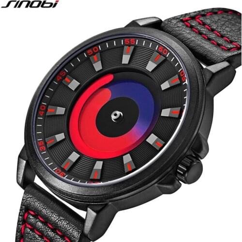 SINOBI New Fashion Men Watches Top Luxury Brand Analog Quartz Watch Mesh & Leather Strap Wateproof Wristwatch Male Clock + box