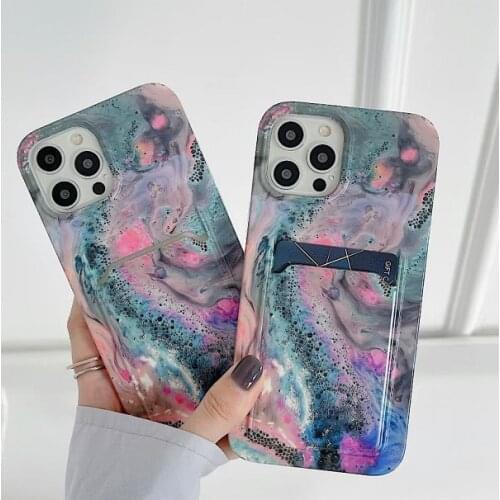 Oil Painting Phone Case Transparent Phone Case for iPhone 12 11 Pro Max 7 8 Plus Xr Max Xs Card Bag Floral Tpu Back Cover