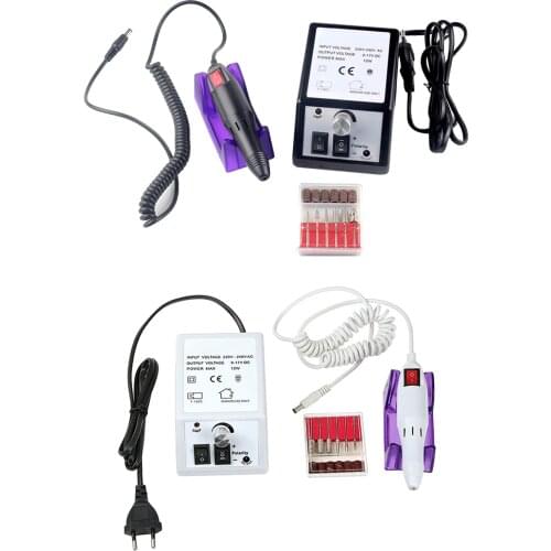 Electric Nail File Drill Acrylic Pedicure Manicure Salon Machine Tools Black Electric Nail Drill Bits Set Machine