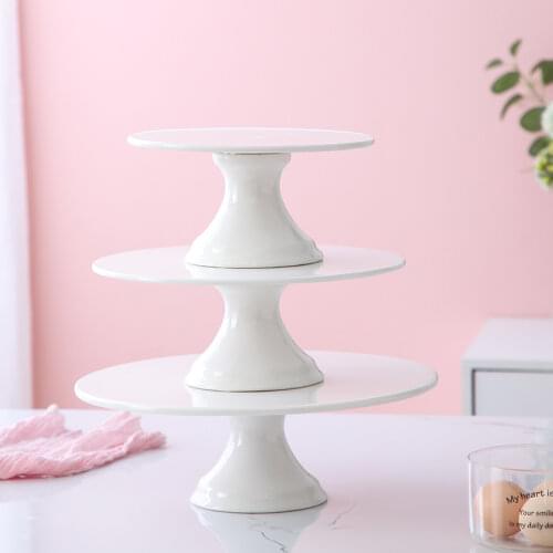 European-style ceramic rotating cake tray, decorating table, afternoon tea snack stand, ceramic pastry tray, tasting plate