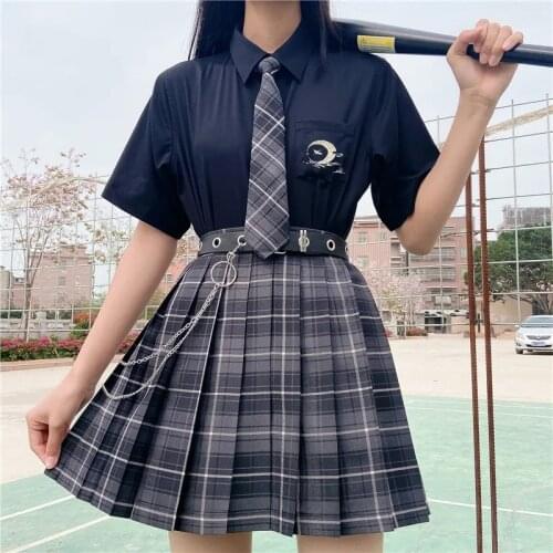 HYNOATH Summer JK Women Plaid Skirts Harajuku Cosplay High Waisted Kawaii Dance Ladies Sweet Plaid Mini Pleated Skirts Women Y2k