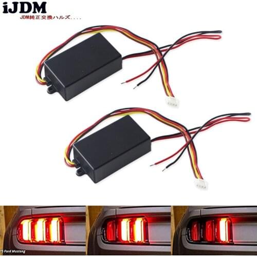 IJDM (2) 3-Step Sequential Dynamic Chase Flash Module Boxes For Car Ford Mustang taillamp Front or Rear Turn Signal Light