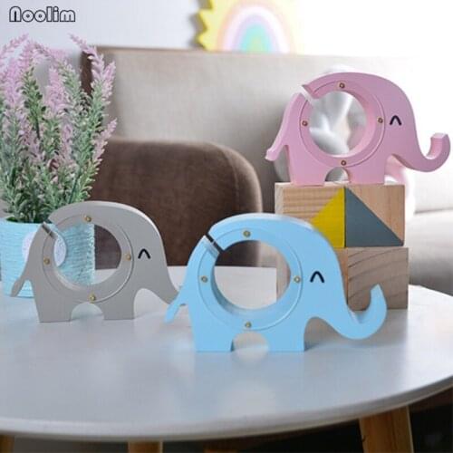 NOOLIM Nordic Crafts Elephant Shape Piggy Bank Creative Home Living Room Decoration Desktop Money Box Kids Gift Saving Money