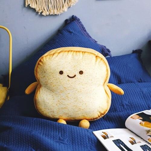 Creative Toast Sliced Bread Toy 11 Kinds Combining Fruits Animals Cute Smile Figured Food Pillow with Legs Arms Gift