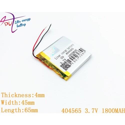 Liter energy battery 404565 3.7V 1800MAH smart home MP3 speakers Li-ion battery for dvr,GPS,mp3,mp4,cell phone,speaker