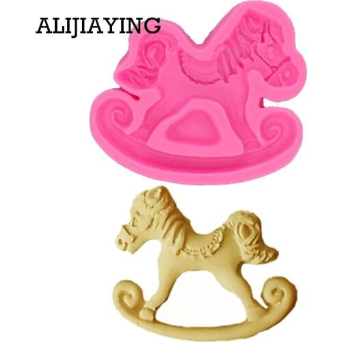 M0731 1Pcs Trojan horse modelling for the baby shower favour gifts Silicone mold cake decorating tools Fondant chocolate moulds
