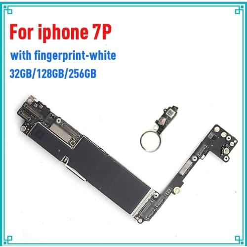 32gb/128/256GB for iphone 7 plus Motherboard with Full Chips,Original unlocked for iphone 7 plus Logic Boards with whiteTouch ID