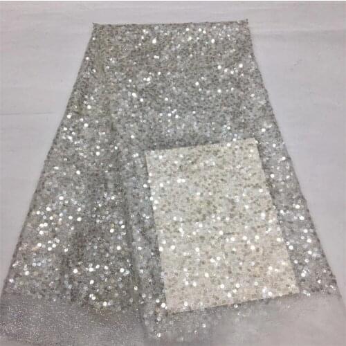 Fashionable African lace fabric, beautiful sequined mesh embroidery, Nigerian style lace fabric, suitable for ladies' skirts