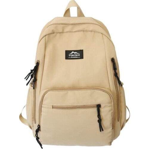 Fashion all-match large capacity backpack 2021 new INS College couples school backpack retro simple nylon waterproof female bag