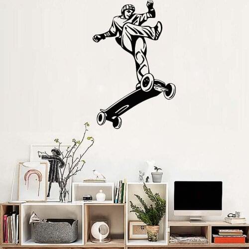 Skateboard Ride Wall Decals Kid Fun Teenager Bedroom Interior Wall Decorative Mural Sport Room Creative Decor Wall Sticker LC167