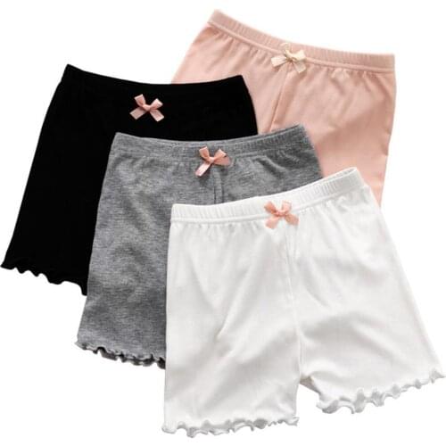 New Arrival!!! Kids Girl Solid Color Bow Tie Soft Elastic Safety Shorts Underwear Underpants