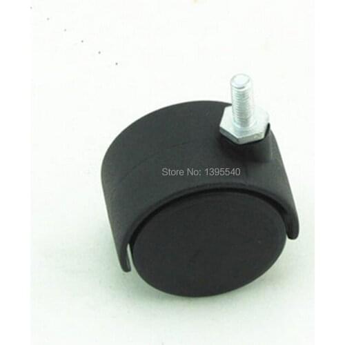 New 1.5'' M6 360 Degree Durable Rubber Swivel Wheels Rolling Casters Home Office Computer Chair Castor M8 Screw Round Bar Swivel