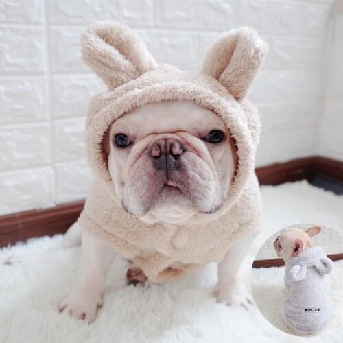 Pet Clothes Spring and Autumn Dogs Coat Coral Fleece Ropa Perro French Bulldog Clothing Cute Dog Hoodie For Pets Jacket